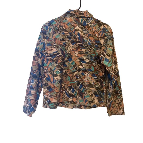 Life Style Petite Women’s Multicolor Button Up Jacket - Size Petite Small - Picture 2 of 5